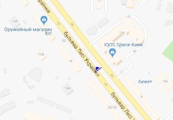 Схема рекламной плоскости по адресу Леси Украинки б-р., 20