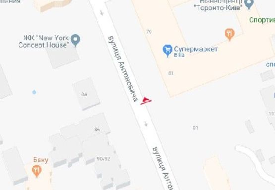 Схема рекламної площини за адресою Антоновича ул., 81
