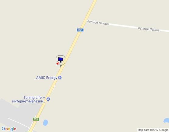 Схема рекламної площини за адресою Чернігівська траса, М-01, км 59+300 ліво,  с. Семиполки, перед поворотом на с. Калита, АЗС "АМІК"