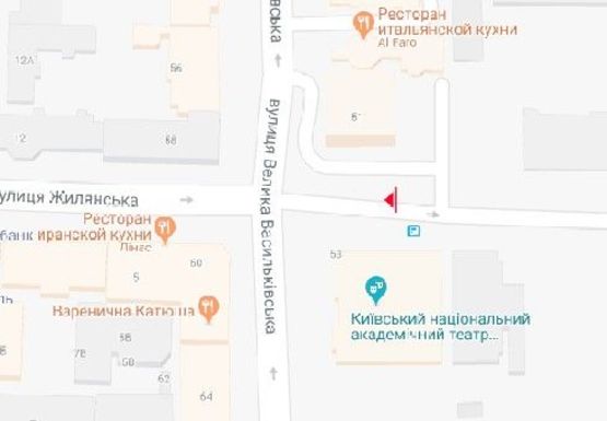 Схема рекламной плоскости по адресу Жилянская ул. - Большая Васильковская ул.