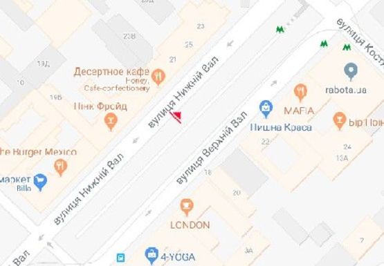 Схема рекламной плоскости по адресу Нижний Вал ул., 19-21