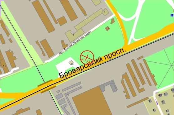 Схема рекламної площини за адресою Броварской проспект (напр.д.7 по пр.Освободит.) Схема рекламної площини за адресою Броварской проспект (напр.д.7 по пр.Освободит.)