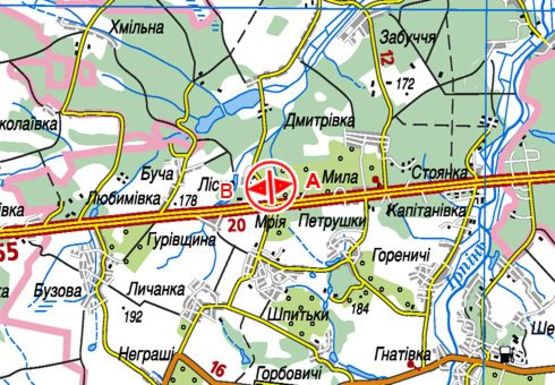 Схема рекламної площини за адресою Трасса M-06, Киев-Житомир, 28350