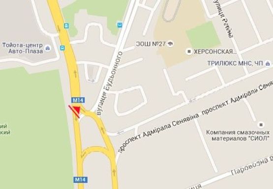 Схема рекламной плоскости по адресу Николаевское шоссе, въезд