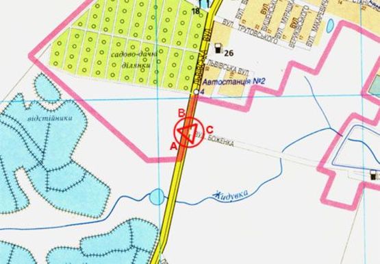 Схема рекламной плоскости по адресу Львовская ул. - Окружная ул., кольцо, въезд Схема рекламной плоскости по адресу Львовская ул. - Окружная ул., кольцо, въезд