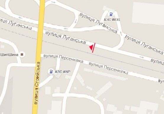 Схема рекламной плоскости по адресу Луганская ул.