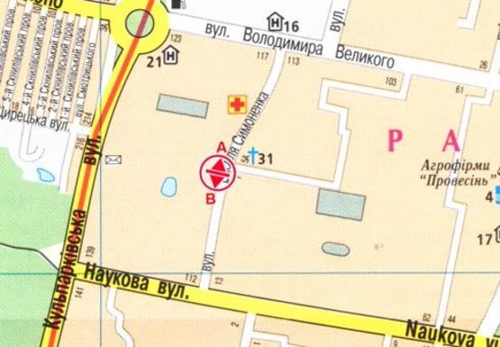 Схема рекламной плоскости по адресу Симоненко ул., возле дома №7 Схема рекламной плоскости по адресу Симоненко ул., возле дома №7