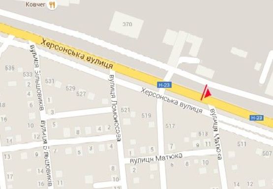 Схема рекламной плоскости по адресу Херсонская ул. - Матюка ул.