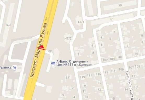 Схема рекламной плоскости по адресу Небесной Сотни пр., 47/3 Б