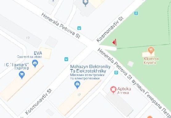 Схема рекламної площини за адресою Генерала Петрова ул. - Космонавтов ул.