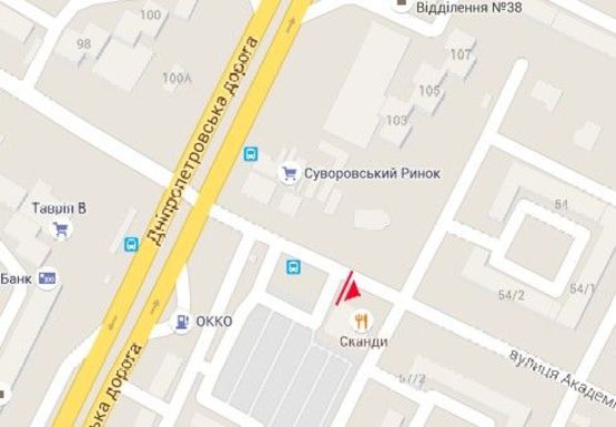 Схема рекламної площини за адресою Академика Заболотного ул., 57/1