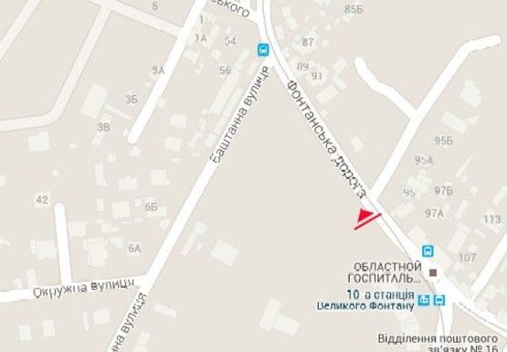 Схема рекламної площини за адресою Фонтанская дорога, 95 напротив Схема рекламної площини за адресою Фонтанская дорога, 95 напротив