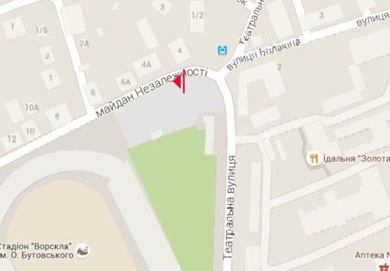 Схема рекламної площини за адресою Независимости пл. - Театральная ул. Схема рекламної площини за адресою Независимости пл. - Театральная ул.