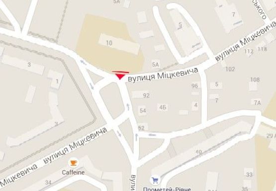 Схема рекламної площини за адресою Мицкевича ул. - Кавказская ул.