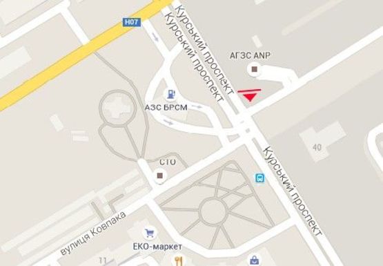 Схема рекламной плоскости по адресу Курский пр. - Ковпака ул. Схема рекламной плоскости по адресу Курский пр. - Ковпака ул.