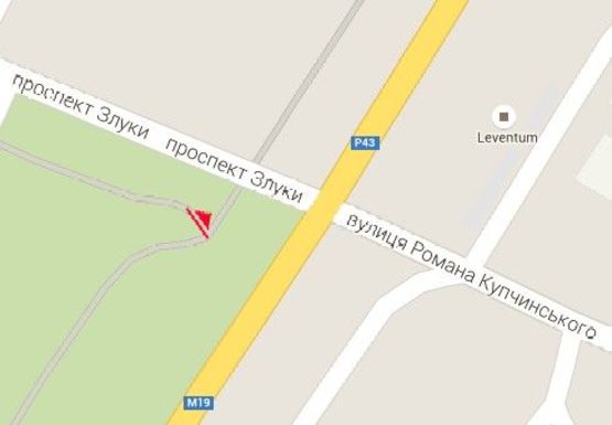 Схема рекламной плоскости по адресу Злуки пр. - 15-го Апреля ул.