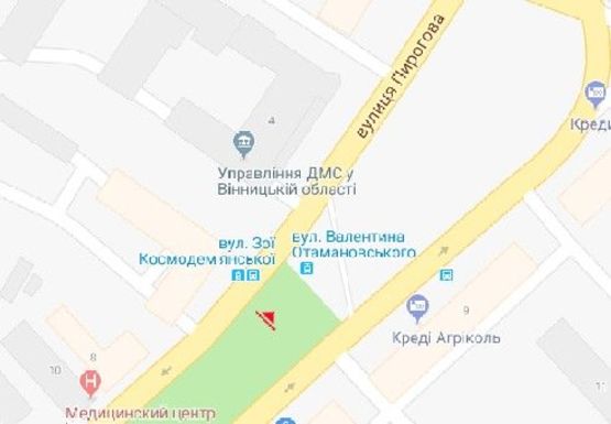 Схема рекламной плоскости по адресу Пирогова ул. [№5] (сквер)