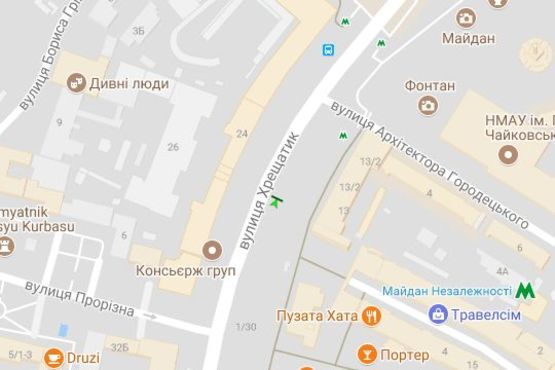 Схема рекламной плоскости по адресу Хрещатик вул., 13  ( ТД "Хрещатик")