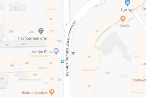 Схема рекламной плоскости по адресу Велика Васильківська вул., 27