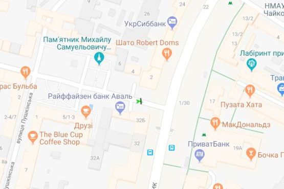 Схема рекламної площини за адресою Прорізна вул., 2