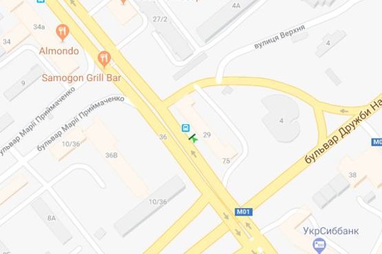 Схема рекламной плоскости по адресу Лесі Українки бульв., 29