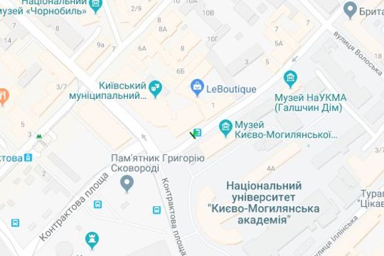 Схема рекламной плоскости по адресу Григорія Сковороди вул., . - Контрактова пл.