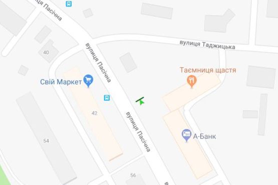 Схема рекламної площини за адресою Пасічна вул., 43 Схема рекламної площини за адресою Пасічна вул., 43