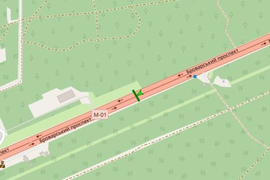 Схема рекламної площини за адресою Броварський просп.,  на розподілювачі №5 (в напрямку Києва)