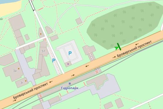 Схема рекламної площини за адресою Броварський просп., Гідропарк
