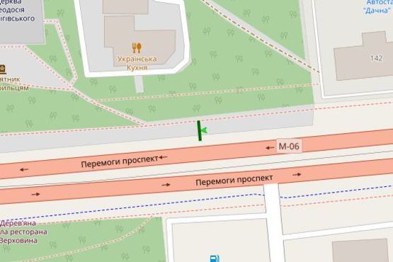 Схема рекламної площини за адресою Перемоги просп., 144