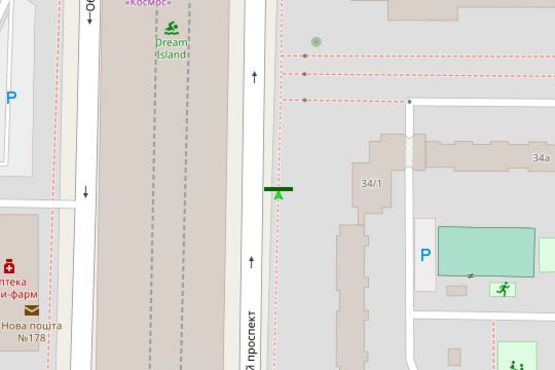 Схема рекламної площини за адресою Оболонський просп., 34