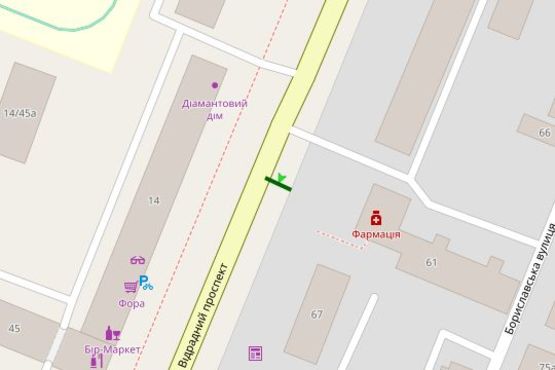 Схема рекламной плоскости по адресу Відрадний просп., 61