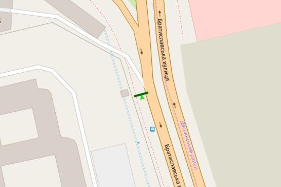 Схема рекламной плоскости по адресу Братиславська вул. - Шухевича Романа просп. (Генерала Ватутіна просп.)