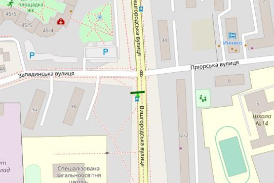 Схема рекламної площини за адресою Вишгородська вул. - Западинська вул.