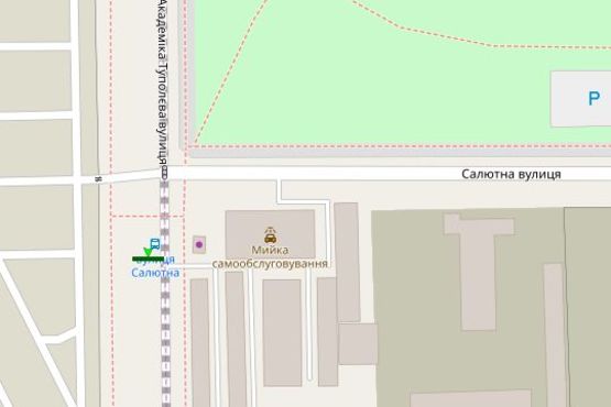 Схема рекламної площини за адресою Академіка Туполєва вул. - Салютна вул. (в направл.Перемоги)