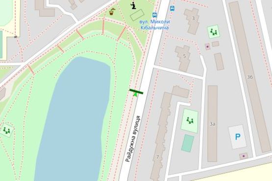 Схема рекламной плоскости по адресу Райдужна вул., напроти №7