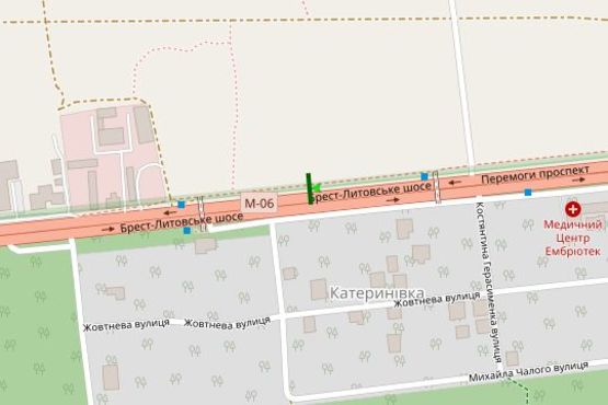 Схема рекламної площини за адресою Брест-Литовське шосе, 17 напроти (в напрямку Житомира)