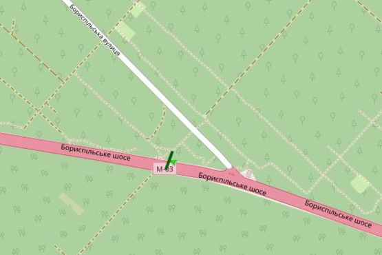 Схема рекламної площини за адресою Бориспільське шосе, 3,4 км до Києва (в напрямку Києва)