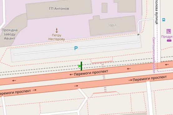 Схема рекламной плоскости по адресу Перемоги просп., 100/1