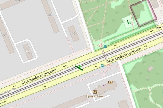 Схема рекламної площини за адресою Леся Курбаса просп., 9 на розподілювачі