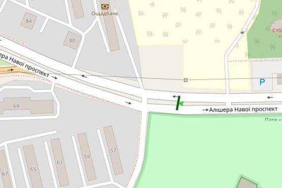 Схема рекламной плоскости по адресу Алішера Навої просп. - Воскресенська вул., на розподілювачі (в напрямку Перова)