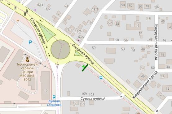 Схема рекламної площини за адресою Стеценка вул. - Академіка Туполєва вул.