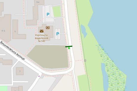 Схема рекламної площини за адресою Ревуцького вул. - Вишняківська вул.