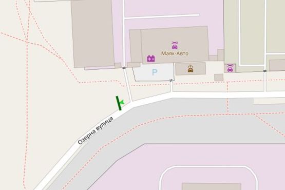 Схема рекламної площини за адресою Озерна вул., 1