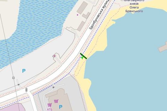 Схема рекламної площини за адресою Здолбунівська вул., біля озера "Сонячне"