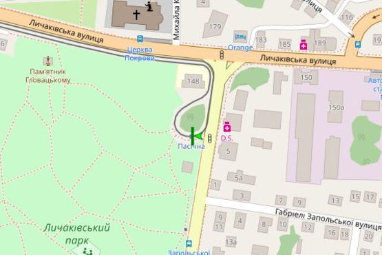 Схема рекламной плоскости по адресу Пасічна вул.