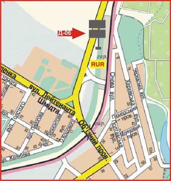 Схема рекламної площини за адресою Александрийское шоссе *