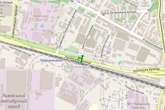 Схема рекламної площини за адресою Луганська вул. - Професора Петра Буйко вул. Схема рекламної площини за адресою Луганська вул. - Професора Петра Буйко вул.