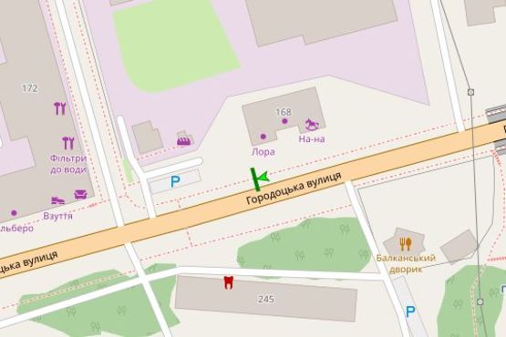 Схема рекламної площини за адресою Городоцька вул., 168