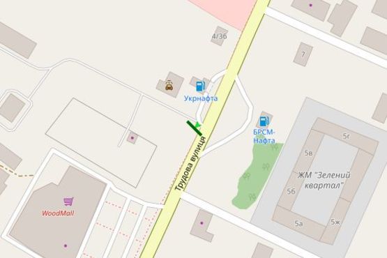 Схема рекламной плоскости по адресу Трудова вул., 6-а